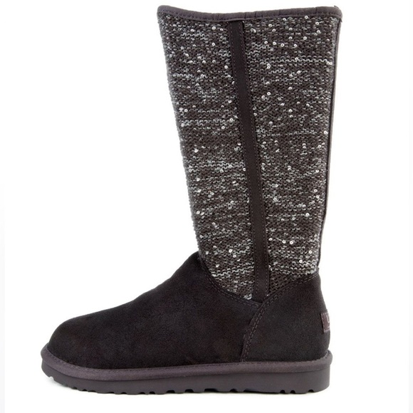 UGG Australia 1006711 Camaya Sequin Gray Winter Boot Shoes Sz 9 Women - Picture 2 of 9